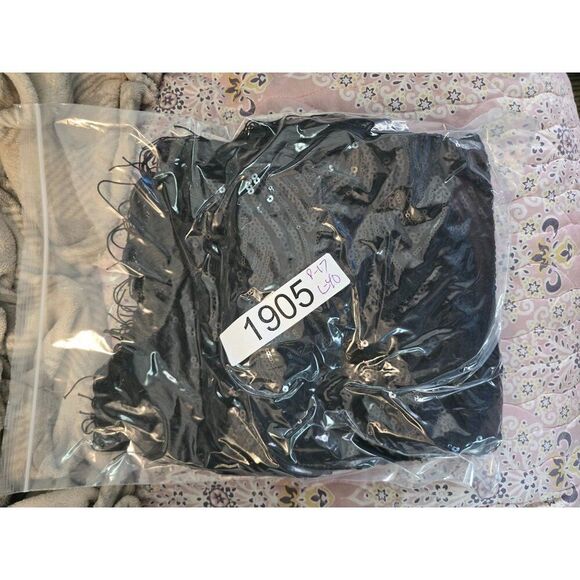 Vintage Black Sequin & Fringe Flapper Dress homecoming formal bling glam sparkle - Picture 6 of 6